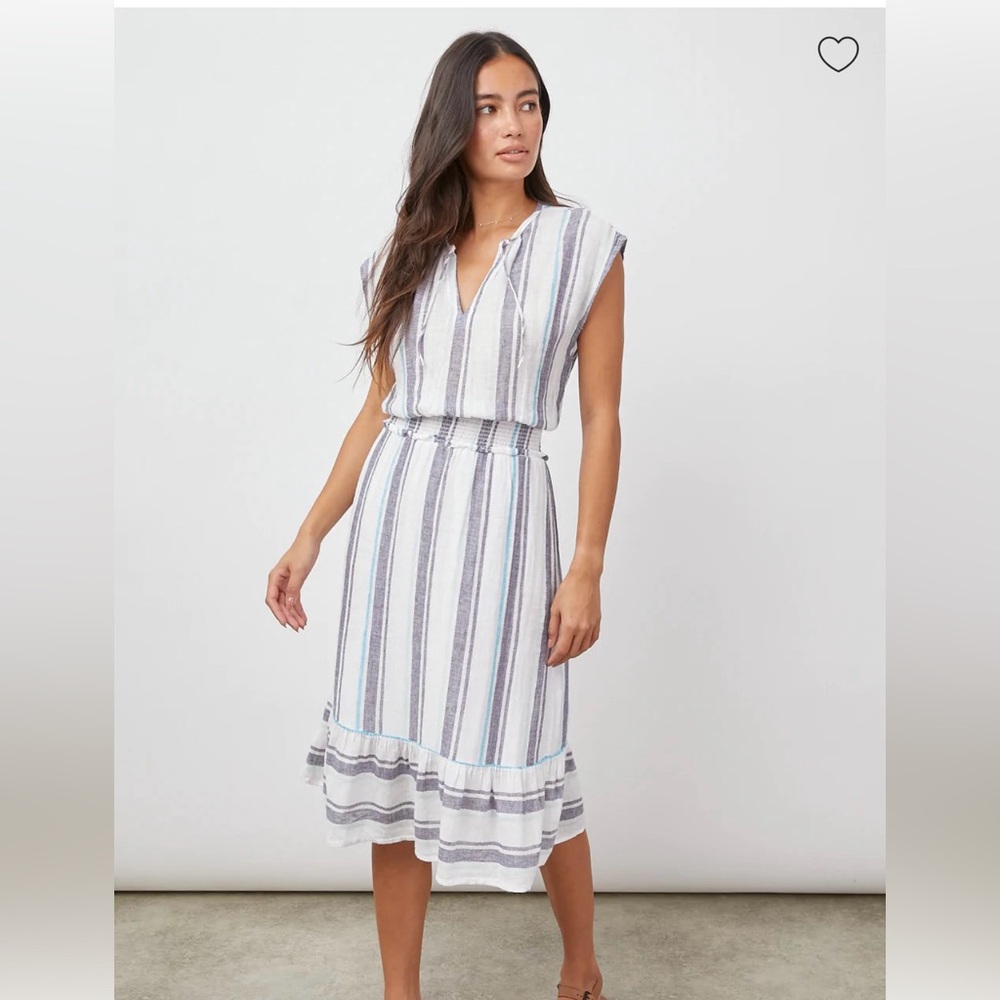 Rails Ashlyn Aegean Blue Striped Sleeveless Dress Size M